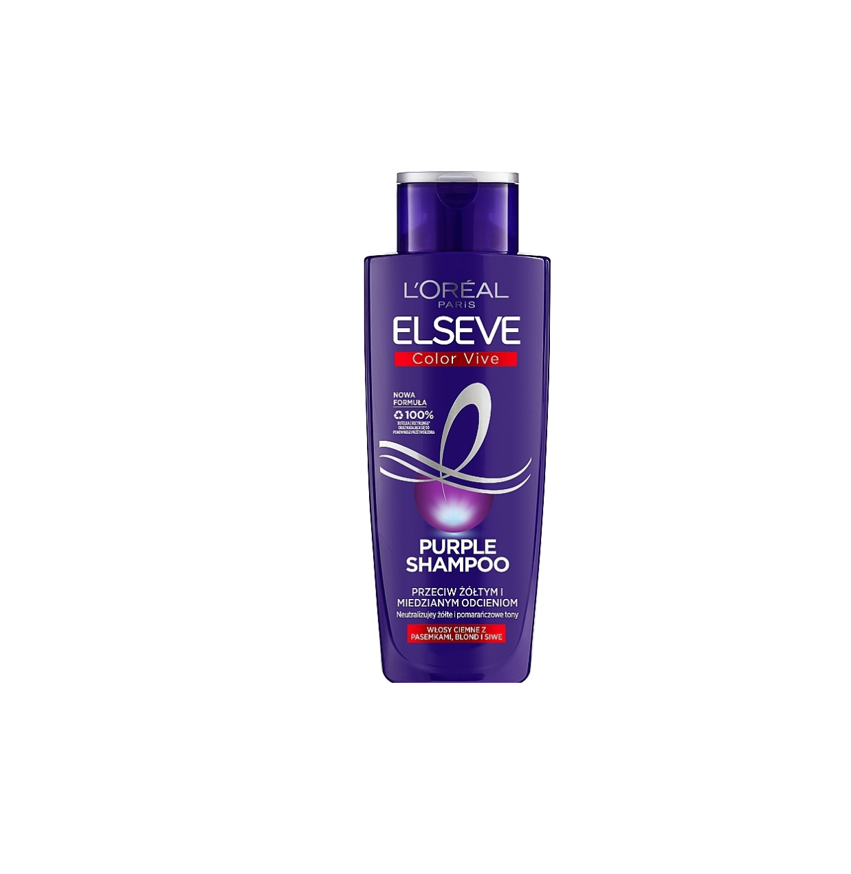 L'Oreal Paris Hair Care Elseve Color-Vive Purple Shampoo for Coloured Blonde and Brightening Hair Neutralising Yellow and Copper Shades 200 ml