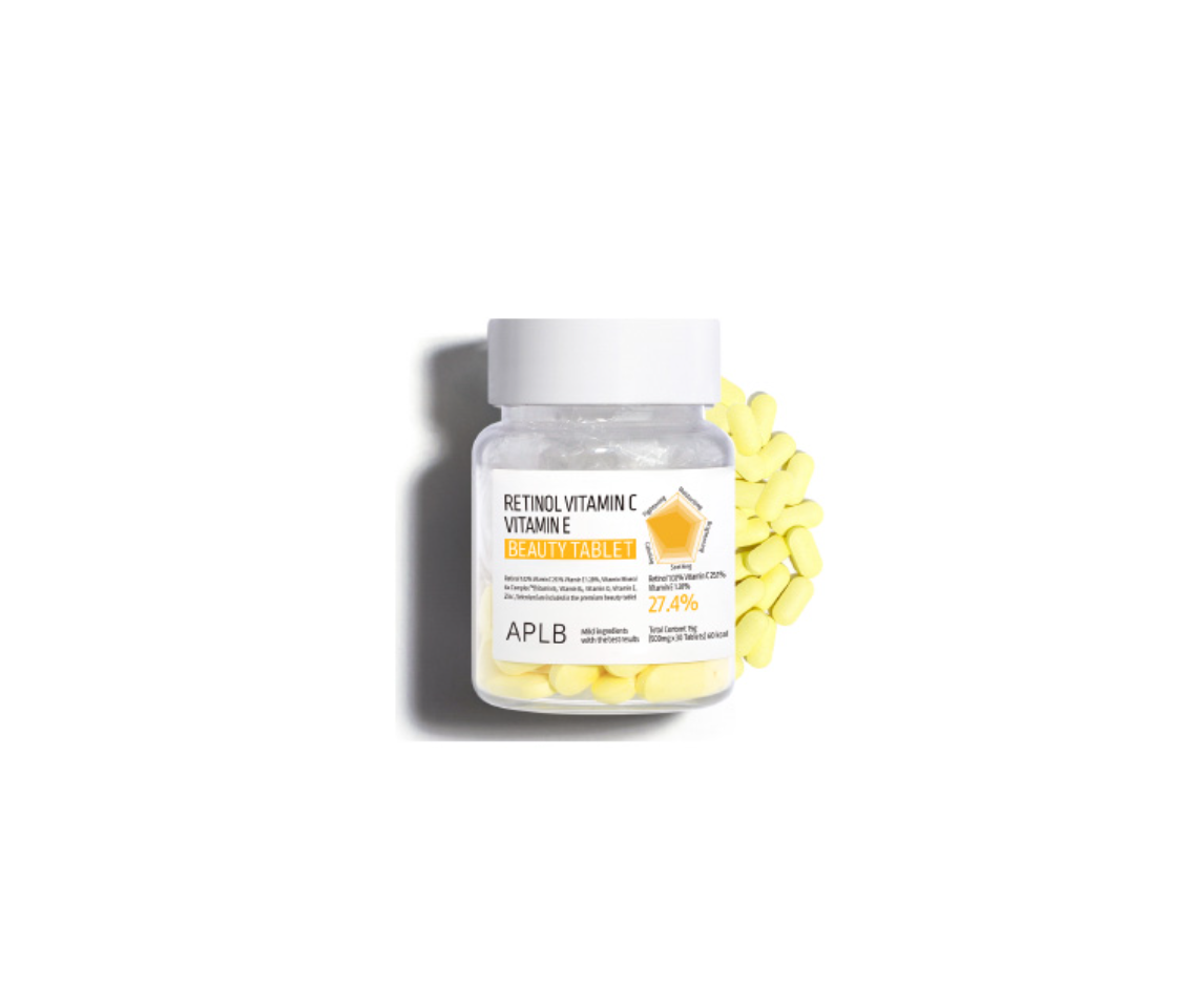 APLB Retinol Vitamin C Vitamin E Beauty Tablet 30 tablets, 500 mg total